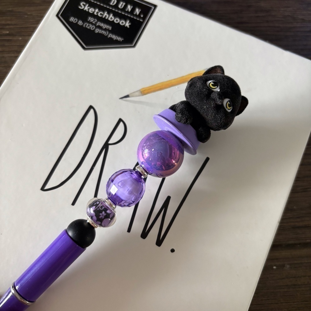 Kitty in my Pocket: Ace Black Bombay Cat handmade pen
